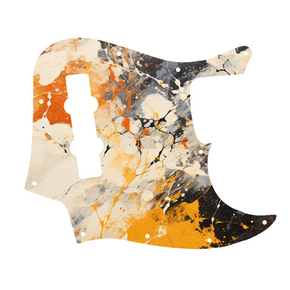 Fender Jazz Bass gitár koptató - Egyedi Jazz Bass pickguard 4 húros basszusgitárhoz - Pollock Inspired