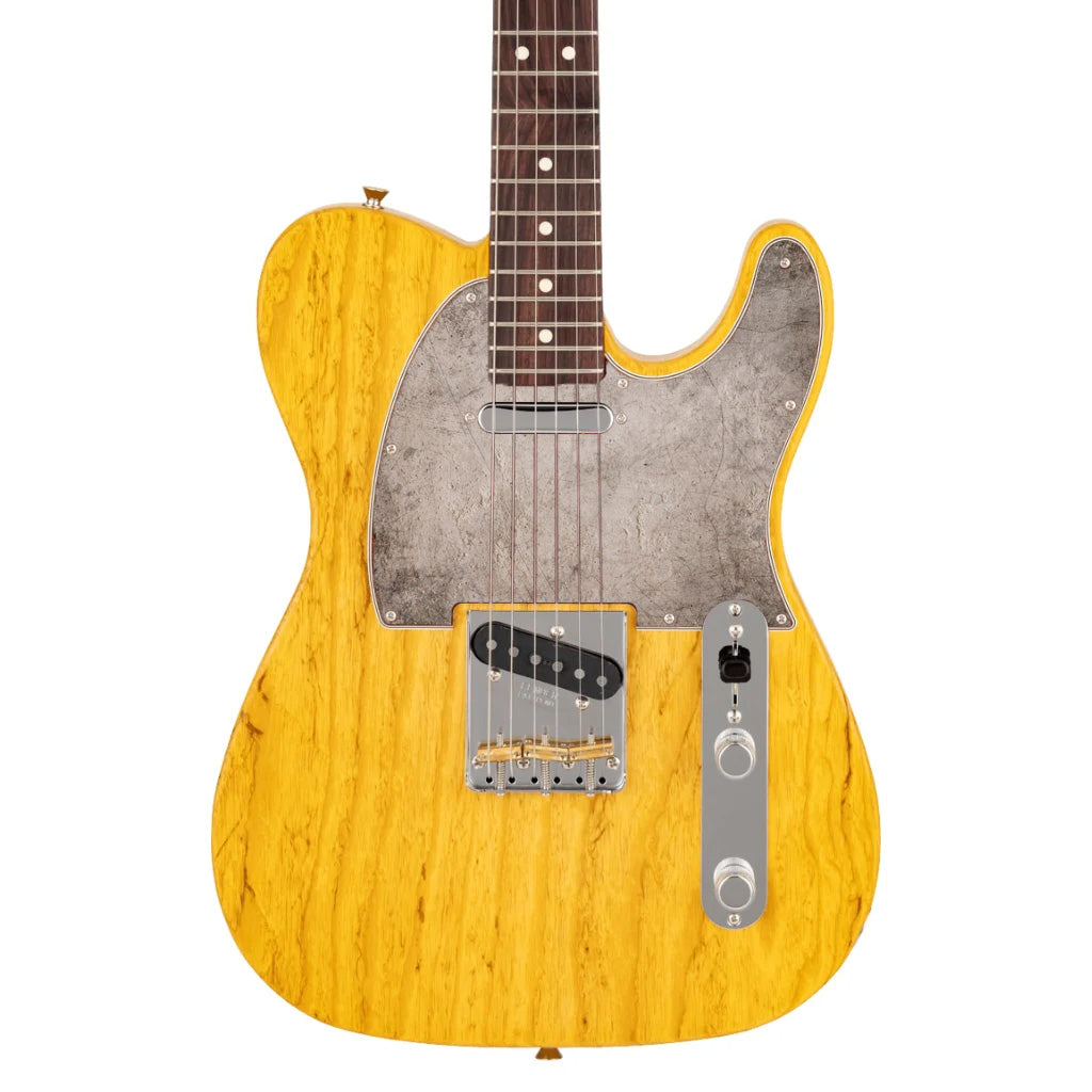 Egyedi gitárkoptató Telecasterhez, kopott betonhatású dizájnnal