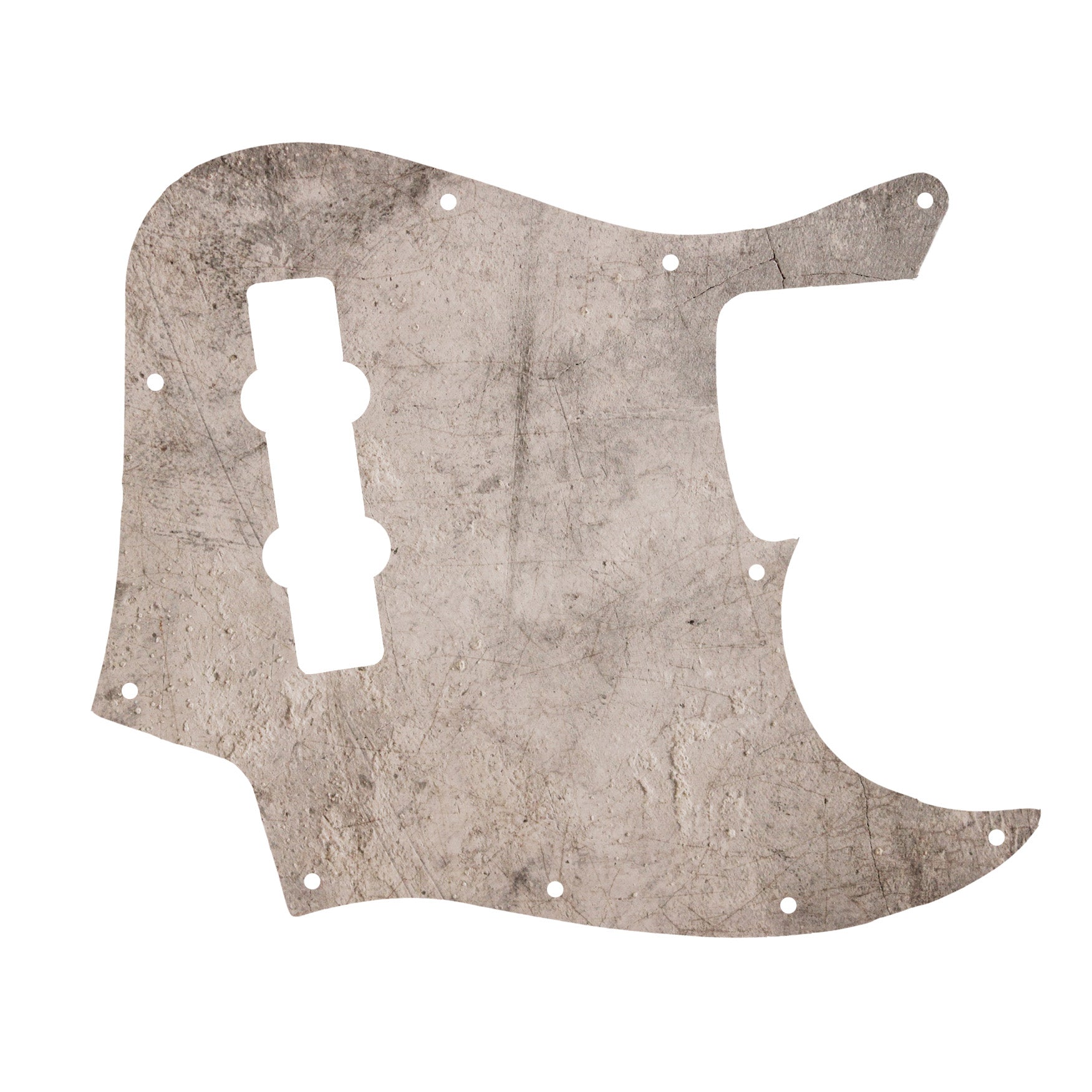 Különleges Jazz Bass koptató érdes, kopott fémes dizájnnal, amely időtálló és különleges stílust ad a hangszernek