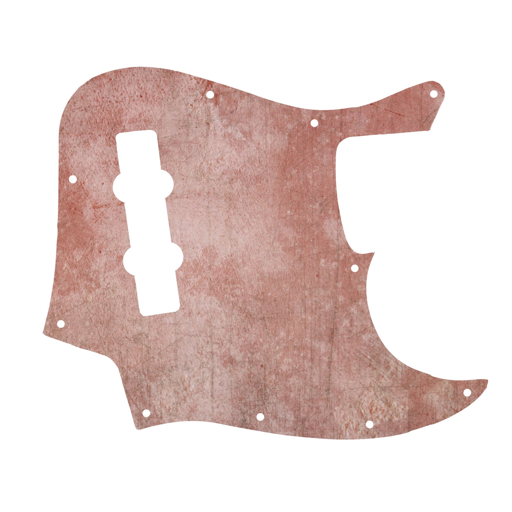 Különleges Jazz Bass koptató patinás, barnás-vörös felülettel, amely rusztikus és markáns hatást kelt