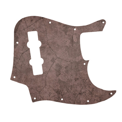 Egyedi Jazz Bass pickguard kőmintás, földszínű árnyalattal, amely masszív és egyedi dizájnt ad a gitárnak