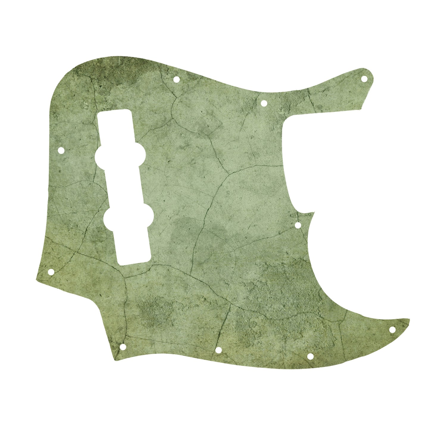 Egyedi Jazz Bass koptató patinás, zöldes árnyalatokkal, amely különleges és időtálló megjelenést ad a hangszernek