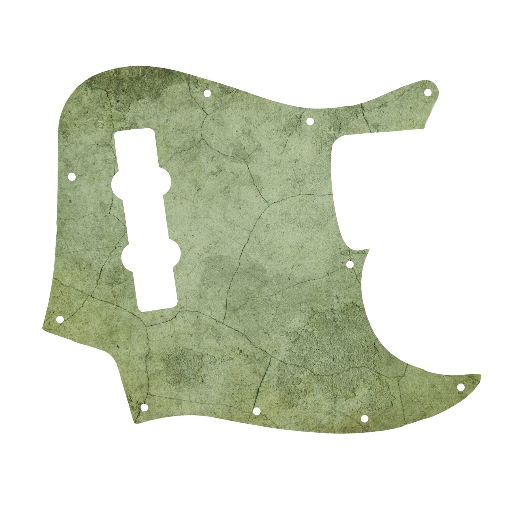 Egyedi Jazz Bass koptató patinás, zöldes árnyalatokkal, amely különleges és időtálló megjelenést ad a hangszernek