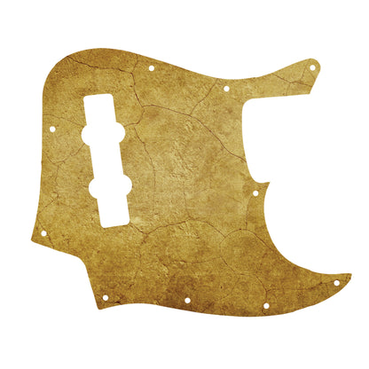 Különleges Jazz Bass koptató meleg, aranybarna árnyalatokkal, amely elegáns és egyedi megjelenést kölcsönöz