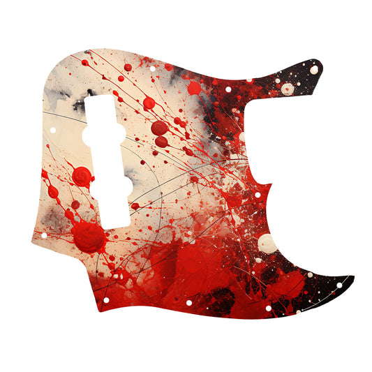 Fender Jazz Bass gitár koptató - Egyedi Jazz Bass pickguard 4 húros basszusgitárhoz - Pollock Inspired