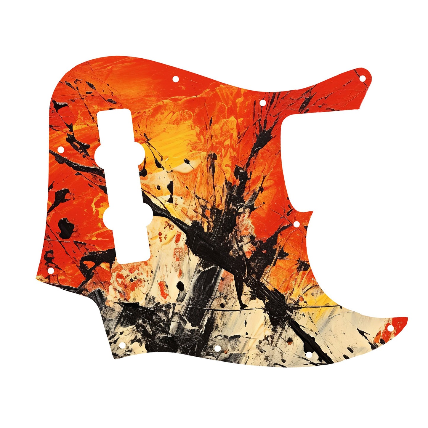 Fender Jazz Bass gitár koptató - Egyedi Jazz Bass pickguard 4 húros basszusgitárhoz - Pollock Inspired