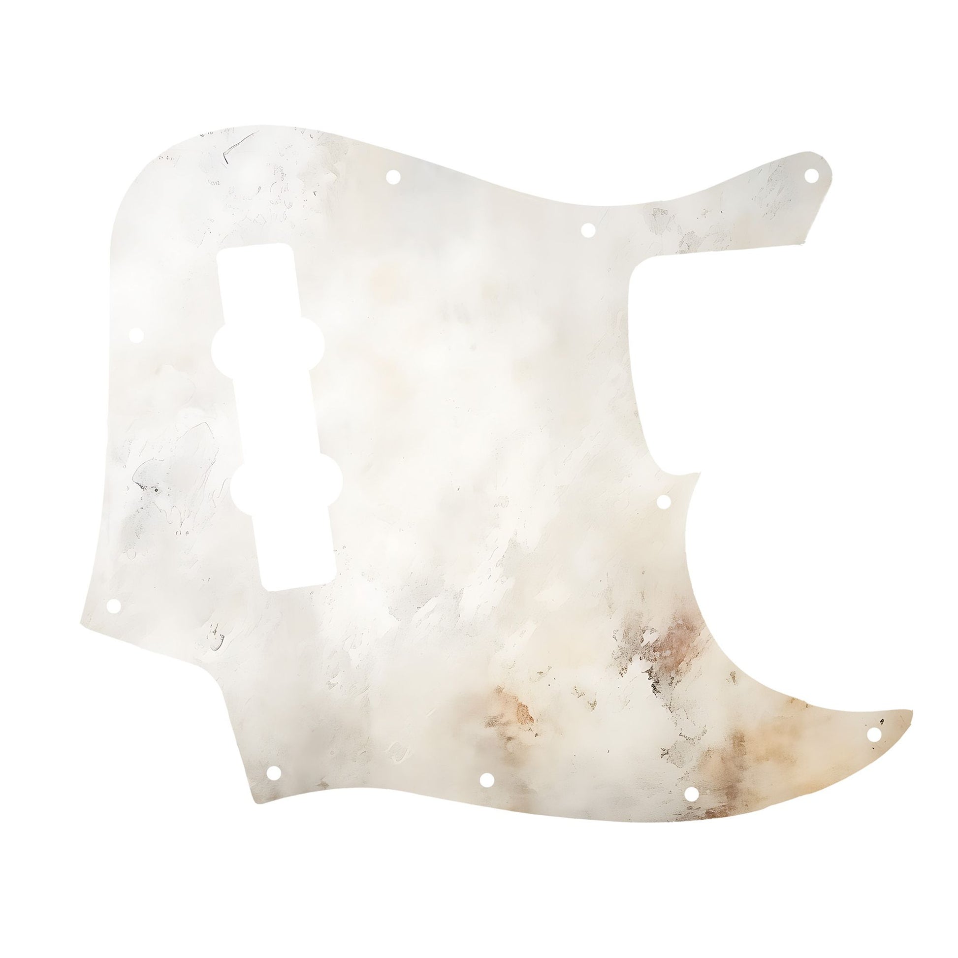 Egyedi Fender Jazz Bass gitár koptató matt fehér felülettel, finom rozsda- és kopásnyomokkal a vintage hatásért