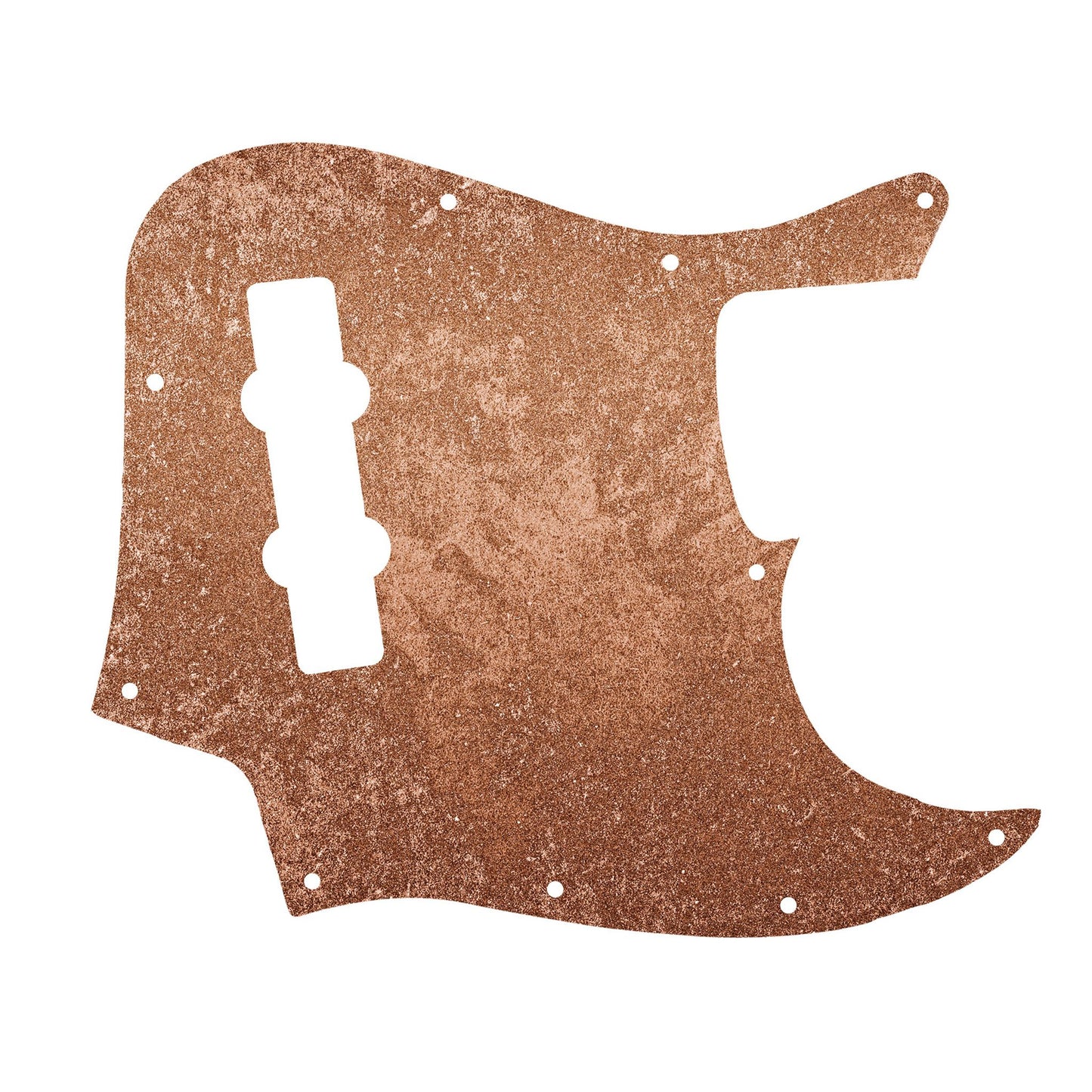 Egyedi Fender Jazz Bass gitár koptató rusztikus réz árnyalattal, természetes mintázattal és karakteres megjelenéssel