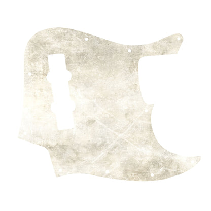 Egyedi Fender Jazz Bass gitár koptató törtfehér felülettel, finoman karcolt mintázattal és vintage hatású megjelenéssel