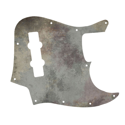 Egyedi Fender Jazz Bass gitár koptató matt szürke felülettel, oxidált mintázattal és vintage hatású megjelenéssel