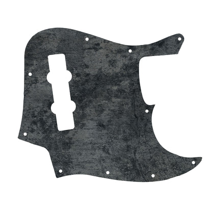 Egyedi Fender Jazz Bass gitár koptató mélyszürke árnyalattal, rusztikus mintázattal és vintage hatású megjelenéssel