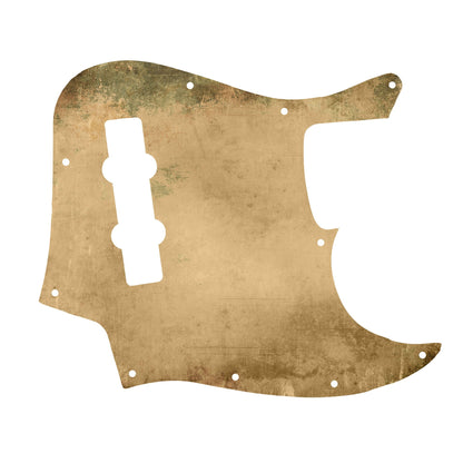 Egyedi Fender Jazz Bass gitár koptató öregített arany árnyalattal, természetes kopásokkal és rusztikus megjelenéssel