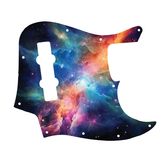 Fender Jazz Bass gitárkoptató galaxis mintával, egyedi design basszus gitárokhoz, prémium minőségű és tartós kivitelezésben.