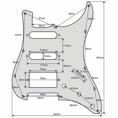 Fender Stratocaster Gitárkoptató - Egyedi Stratocaster pickguard - Neutral Essentials