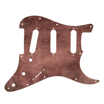 Egyedi Stratocaster gitár koptató patinás, kopott fémes megjelenéssel, amely egyedi stílust ad a gitárnak