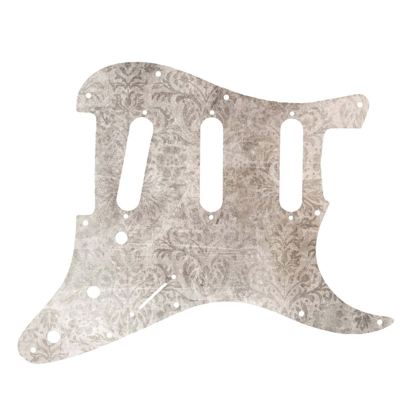 Fender Stratocaster Gitárkoptató - Egyedi Stratocaster pickguard - Neutral Damasks