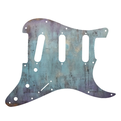 Fender Stratocaster Gitárkoptató - Egyedi Stratocaster pickguard - Rustic Peacock Textures