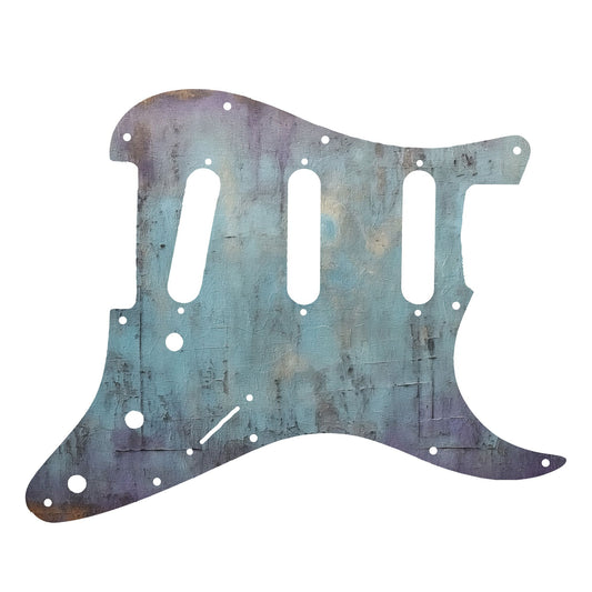 Fender Stratocaster Gitárkoptató - Egyedi Stratocaster pickguard - Rustic Peacock Textures