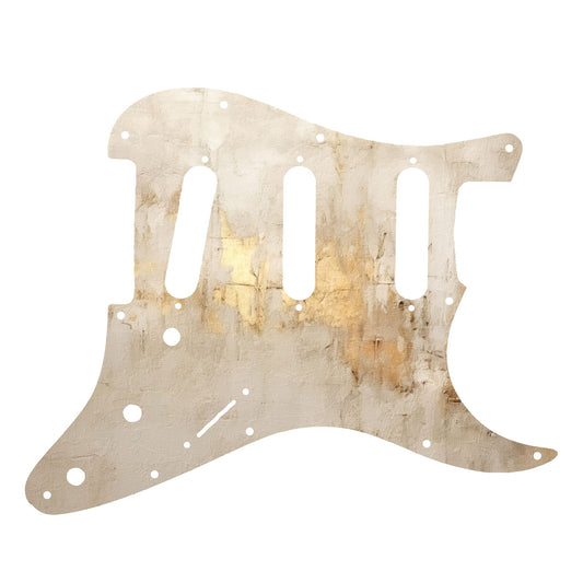 Fender Stratocaster Gitárkoptató - Egyedi Stratocaster pickguard - Ivory and Gold Texture