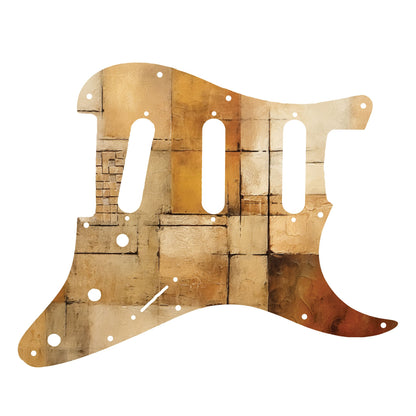 Fender Stratocaster Gitárkoptató - Egyedi Stratocaster pickguard - Golden Patchwork
