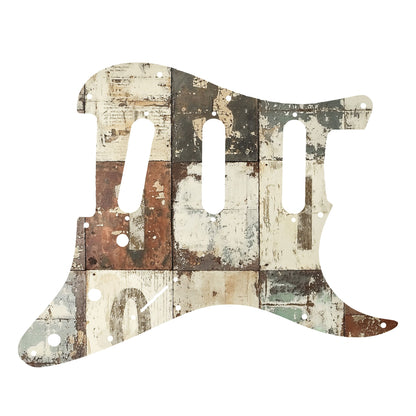 Fender Stratocaster Gitárkoptató - Egyedi Stratocaster pickguard - Rustic Numbers