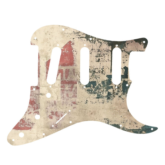 Fender Stratocaster Gitárkoptató - Egyedi Stratocaster pickguard - Rustic Numbers