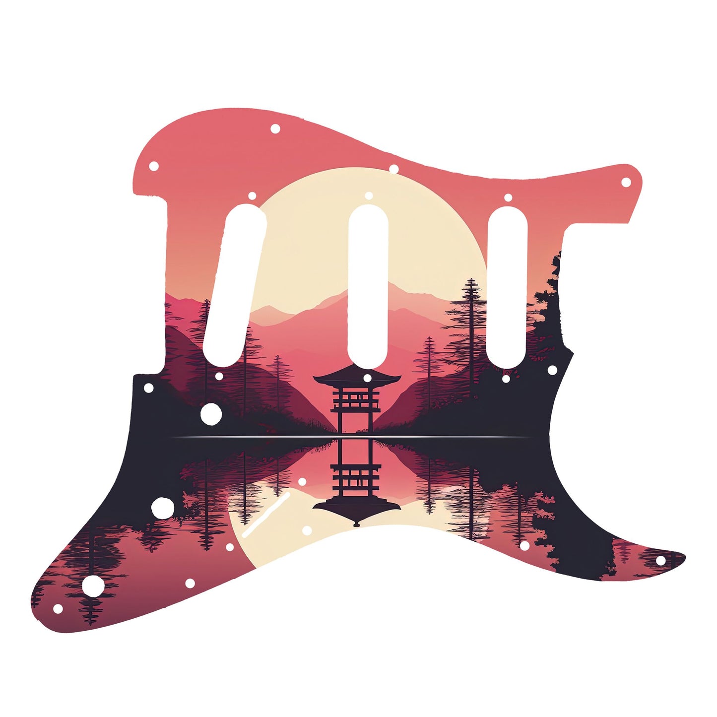 Fender Stratocaster Gitárkoptató - Egyedi Stratocaster pickguard - Japanese Art Hokusai