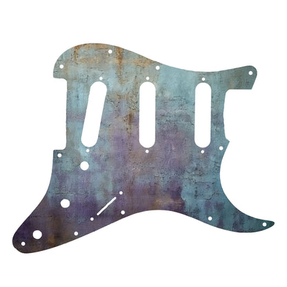 Fender Stratocaster Gitárkoptató - Egyedi Stratocaster pickguard - Rustic Peacock Textures