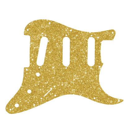Fender Stratocaster Gitárkoptató - Egyedi Stratocaster pickguard - New Gold Glitter