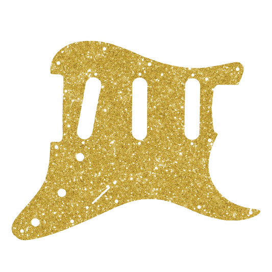 Fender Stratocaster Gitárkoptató - Egyedi Stratocaster pickguard - New Gold Glitter