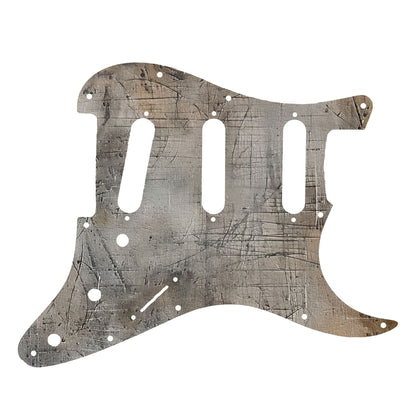 Fender Stratocaster Gitárkoptató - Egyedi Stratocaster pickguard - Scratched Wood