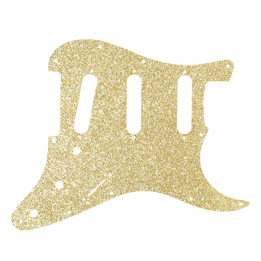 Fender Stratocaster Gitárkoptató - Egyedi Stratocaster pickguard - New Gold Glitter