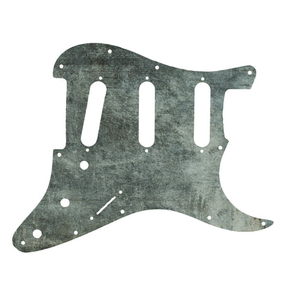 Egyedi Fender Stratocaster gitár koptató matt zöld tónusokkal, finom kopásokkal és vintage hatású mintázattal