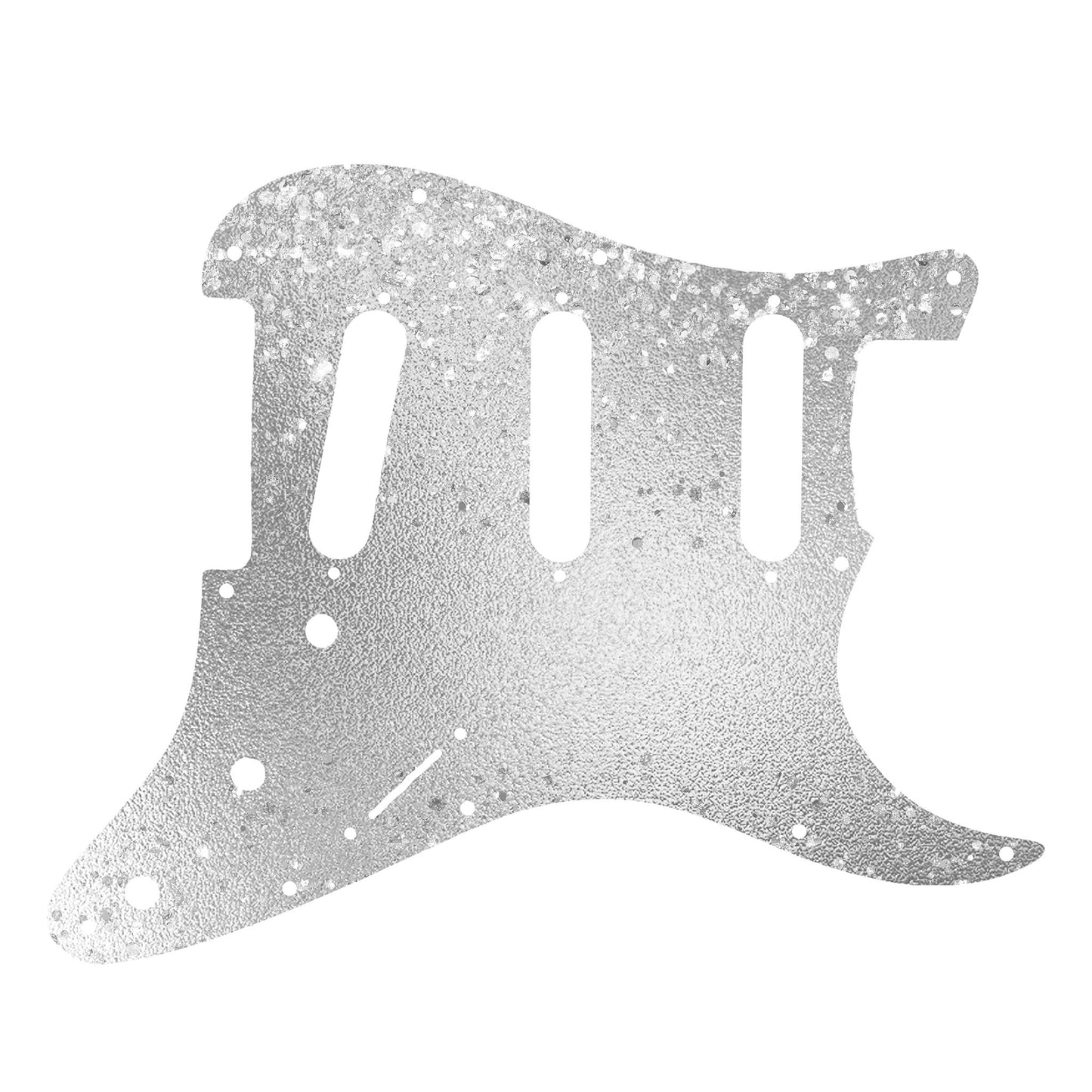 Fender Stratocaster Gitárkoptató - Egyedi Stratocaster pickguard - Silver Foil and Glitter
