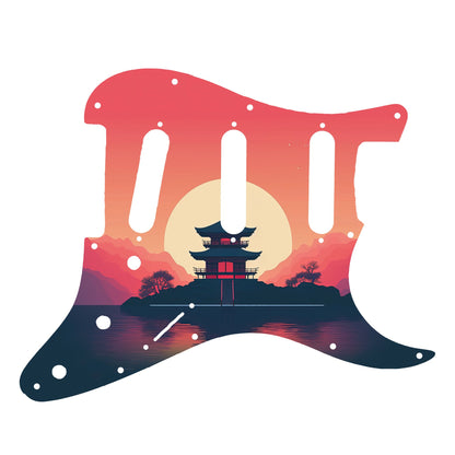 Fender Stratocaster Gitárkoptató - Egyedi Stratocaster pickguard - Japanese Art Hokusai