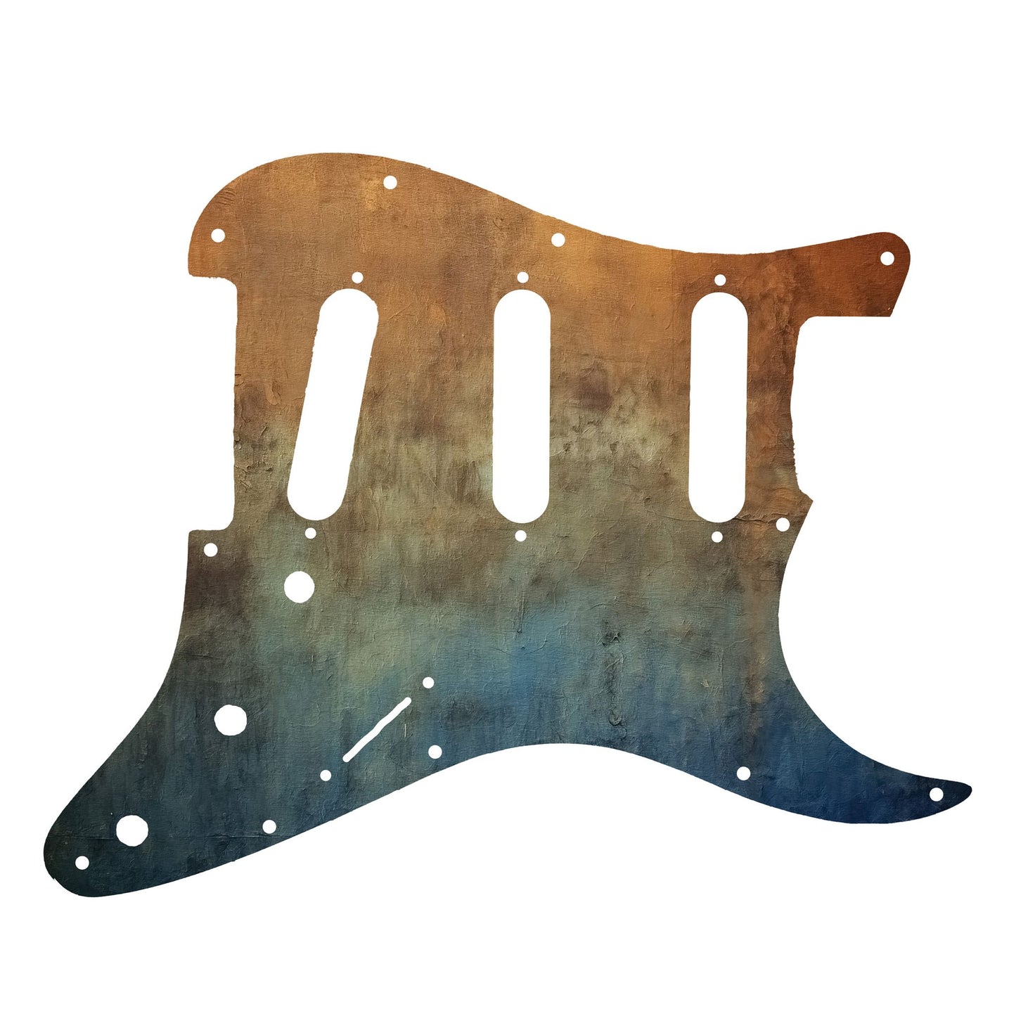 Fender Stratocaster Gitárkoptató - Egyedi Stratocaster pickguard - Rusted Navy Grunge