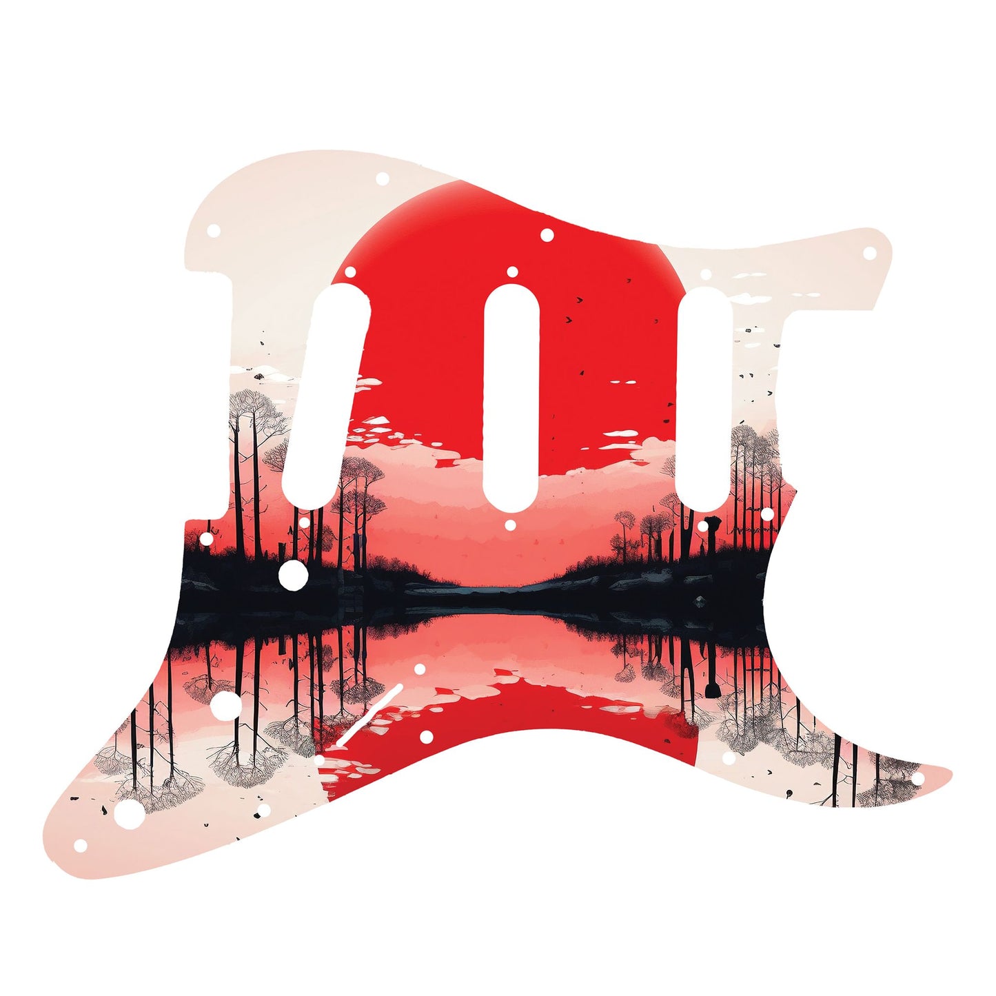 Fender Stratocaster Gitárkoptató - Egyedi Stratocaster pickguard - Japanese Art Hokusai