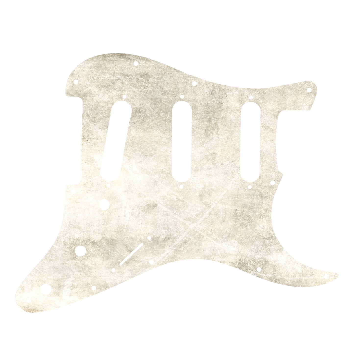 Egyedi Fender Stratocaster gitár koptató halvány krémszínű tónusokkal, enyhe kopásokkal és természetes textúrával