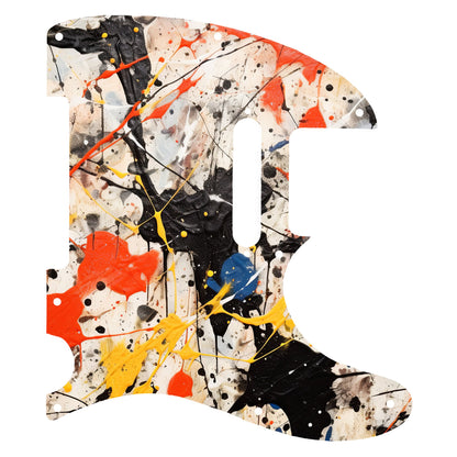 Fender Telecaster Gitár koptató - Egyedi Telecaster pickguard - Pollock Inspired
