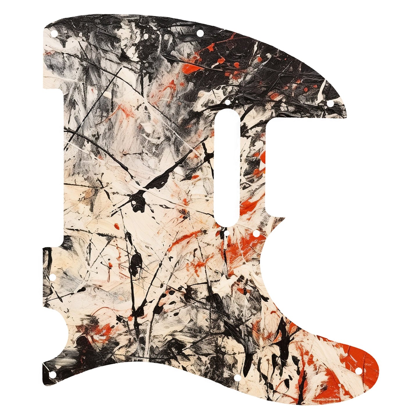 Fender Telecaster Gitár koptató - Egyedi Telecaster pickguard - Pollock Inspired