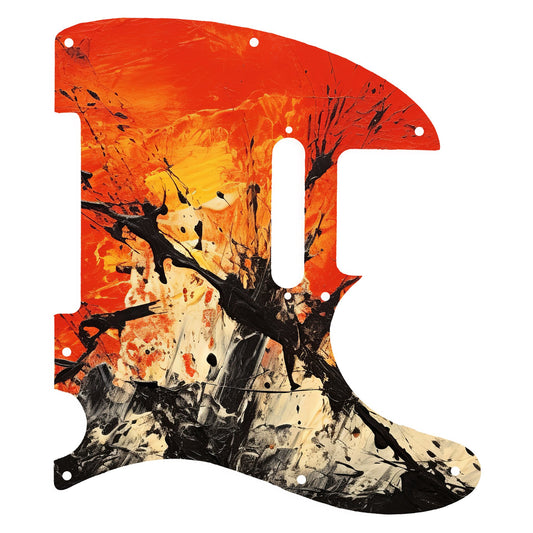 Fender Telecaster Gitár koptató - Egyedi Telecaster pickguard - Pollock Inspired