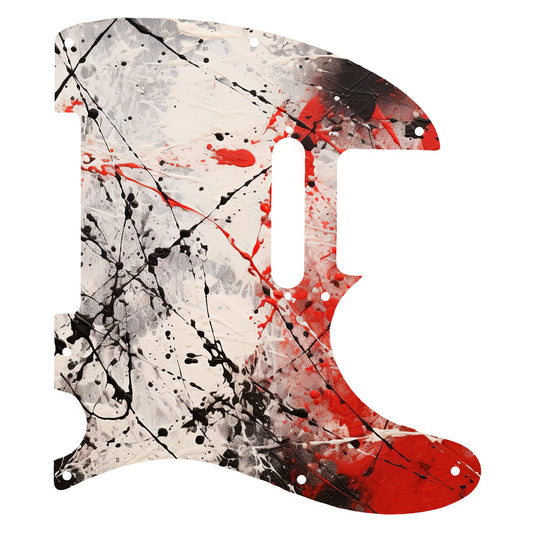 Fender Telecaster Gitár koptató - Egyedi Telecaster pickguard - Pollock Inspired