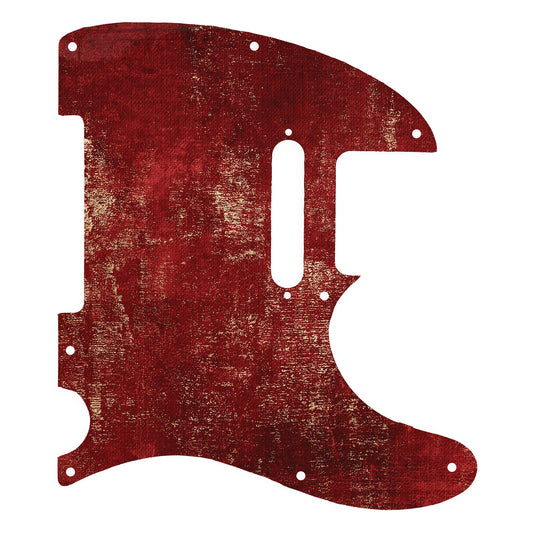 Egyedi Fender Telecaster gitár koptató élénk vörös árnyalattal, aranyos kopásokkal és karakteres textúrával