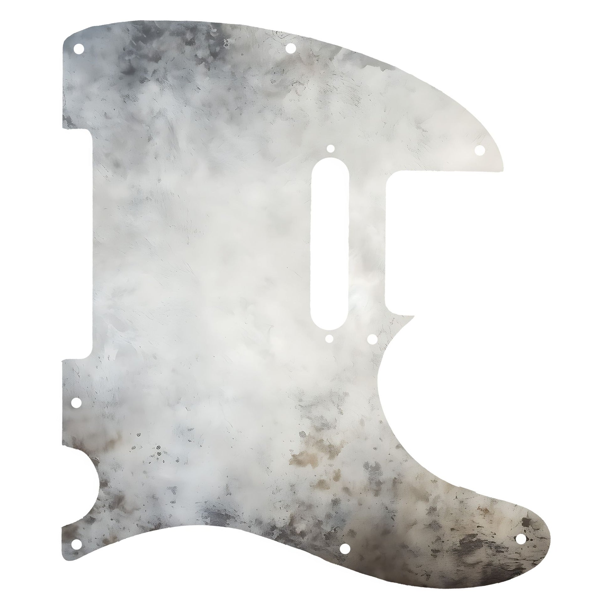 Egyedi Fender Telecaster gitár koptató matt szürke felülettel, finom füstös textúrával és enyhe oxidált foltokkal