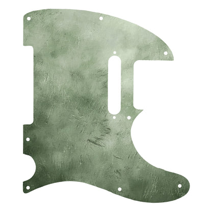 Egyedi Telecaster gitár koptató világoszöld, finoman koptatott textúrával és elegáns vintage hatással