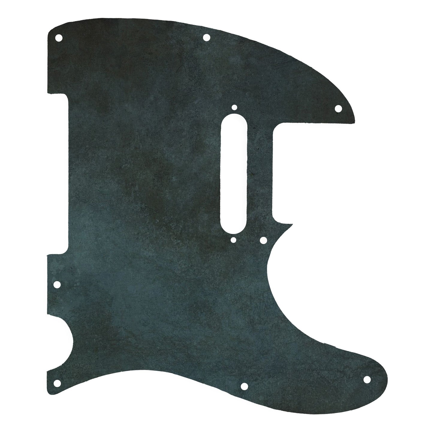 Egyedi Fender Telecaster gitár koptató, sötét, oxidált fémhatású felülettel és mélyzöld árnyalatokkal