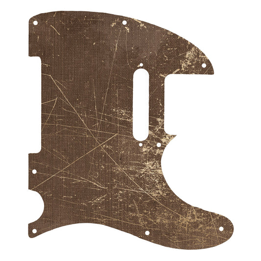 Egyedi Fender Telecaster gitár koptató sötétbarna árnyalattal, mély karcolásokkal és vintage hatású felülettel