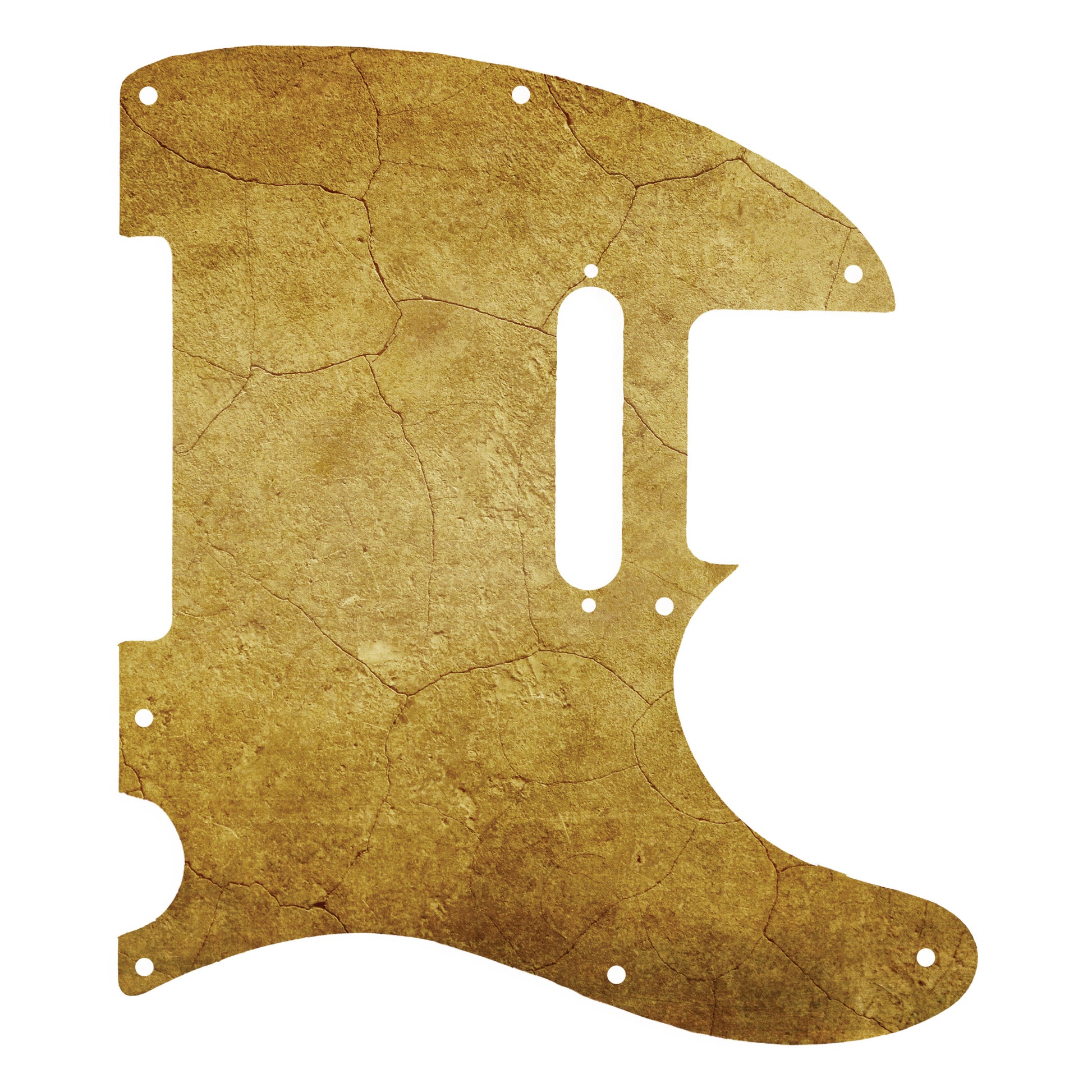 Különleges gitárkoptató Telecasterhez, aranysárga, vintage hatású textúrával