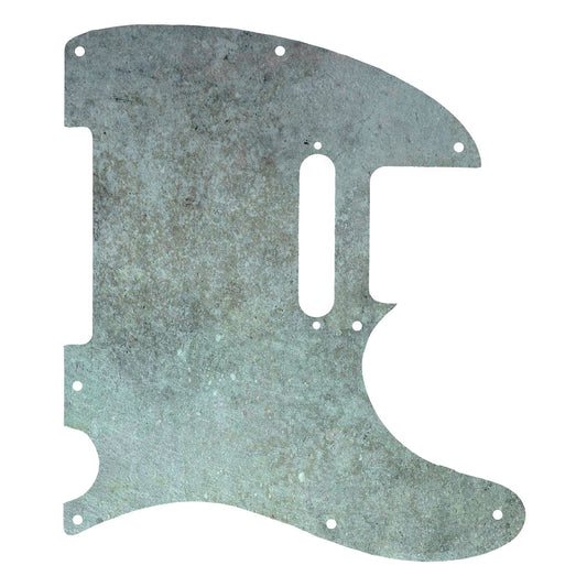 Egyedi Fender Telecaster gitár koptató, oxidált fémhatású textúrával, kékes és rozsdás árnyalatokkal