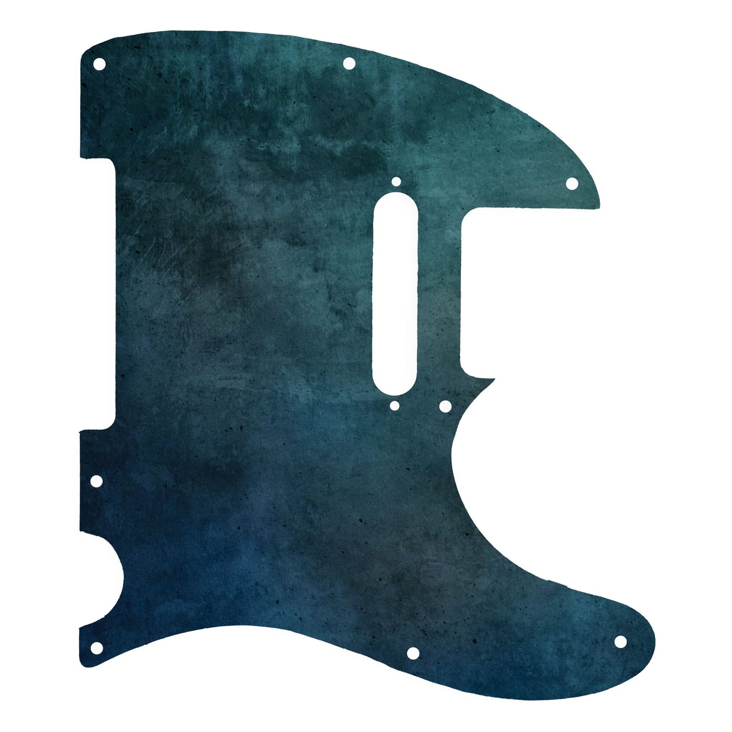 Egyedi Fender Telecaster gitár koptató, mélykék és fekete árnyalatokkal, oxidált fémhatású textúrával